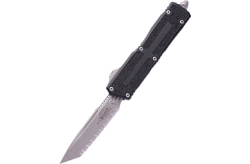 Image of Microtech Scarab II Gen III T/E Apocalyptic Full Serrate 3.95in Folding Knife, Black, 1279-12AP