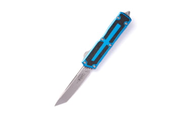 Image of Microtech Scarab II Gen III T/E Stonewash Standard 3.95in Automatic Folding Knife, Double-Action OTF, Blue, 1279-10BL