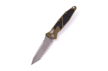 Image of Microtech Socom Elite Auto T/E Apocalyptic Full Serrate 4.05in Automatic Folding Knife, Automatic Folder, OD Green, 161A-12APOD