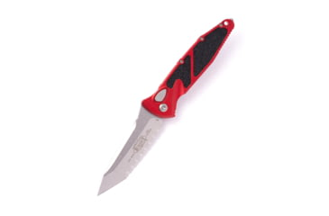 Image of Microtech Socom Elite Auto T/E Stonewash Full Serrate 4.05in Automatic Folding Knife, Automatic Folder, Red, 161A-12RD