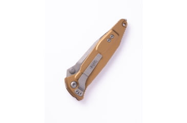 Image of Microtech Socom Elite S/E Apocalyptic Part Serrated 4in Folding Knife, Manual Folder, Tan, 160-11APTA