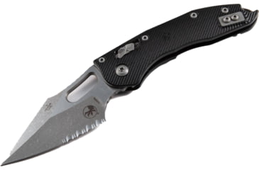 Image of Microtech Stitch Ram-Lok Apocalyptic Fluted G-10 Cover Part Serrate 3.71in Folding Knife, Black, 169RL-11APFLGTBK