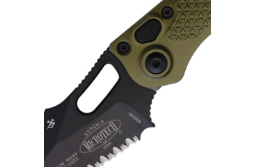 Image of Microtech Stitch S/E Partial Serrated Automatic Folding Knife, OD Green, 169-2OD