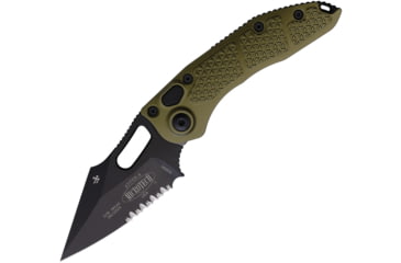 Image of Microtech Stitch S/E Partial Serrated Automatic Folding Knife, OD Green, 169-2OD