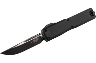 Image of Microtech Ultratech Gen III ZBP S/E Automatic Folding Knife, 3.55in, Bohler M390MK, Black, Drop Point Blade, Aluminum, Black Handle, 1121-1T