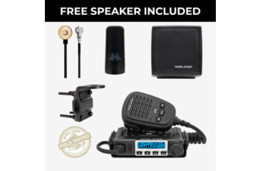 Image of Midland MXT500AGVP3SP Speaker Bundle 50-Watt Two-Way Radio with Bracket Mount Antenna, MXT500AGVP3SP