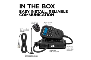 Image of Midland Mirco Mobile 2 - Way Radio, Controll Mic, 15 Watt, 142 Priv Codes, 8 GMRS Repeater CH, Weath Alert, Mag Mount Antenna, MXT275