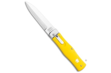 Image of Mikov Mikov 241 Predator Lever Lock Automatic Knife Yellow 3.75" Polish Pocket Clip, Yellow, 420, adult, BHQ-117840