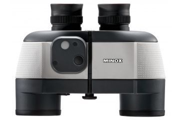 Image of Minox Nautic BN 7x50 Porro Prism Rubber Armored Binoculars, Black/Silver w/Analog Compass 62414
