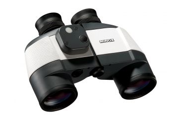 Image of Minox Nautic BN 7x50 Porro Prism Rubber Armored Binoculars, Black/Silver w/Analog Compass 62414