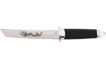 Image of Miscellaneous Black Dragon Tanto Fixed Blade Knife,5.125in,Tanto Blade,Black Checkered Rubber Handle M1841