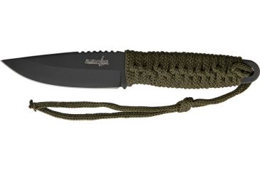Image of Miscellaneous Camping Fixed Blade Knife,3.75in,Drop Point Blade,Olive Green Cord Wrapped Handle M4007