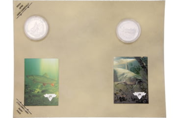 Image of Miscellaneous Collectible Coins TroutCatfish Set of 2 with Silver Finish, Brook Trout And Channel Catfish, 1.5in Diameter, Silver Finish, Double-Struck, Proof Quality, Minter'S Artwork, F1552S