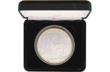 Image of Miscellaneous Commemorative Coin with Silver Finish, American Hunting Club Coin With Les Kouba Heading For The Swamp Artwork, 2.5in Diameter, Silver Finish, Gift Boxed, SRGH1597
