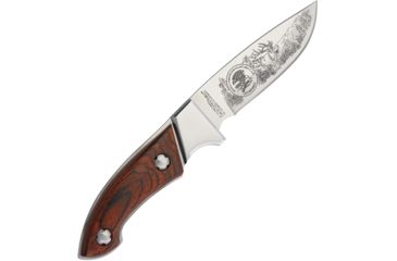 Image of Miscellaneous Elk Fixed Blade Knife, 4in, Stainless Steel, Mirror Polish, Wood Handle H1723