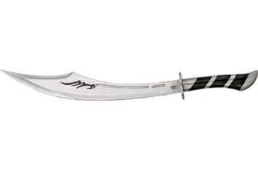 Image of Miscellaneous Fantasy Fixed Blade Knife,17.25in,Upswept Stainless Blade,Laminated Black Wood Handle M3680