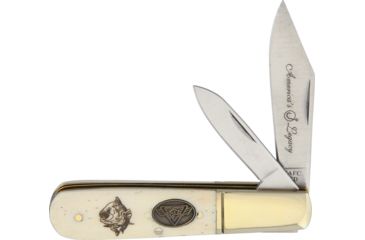 Image of Miscellaneous Fish Barlow Folding Knife,Clip and Pen,White,Bone Handle F1710