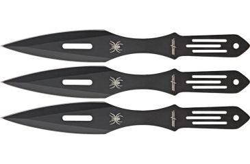 Image of Miscellaneous Fixed Blade Throwing Knife Set 3pc, 4in Double Edge,Skeletonized Handle M4143