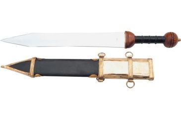 Image of Miscellaneous Gladius Sword,19.5in,Unsharpened Steel Blade,Black Metal Handle M2289