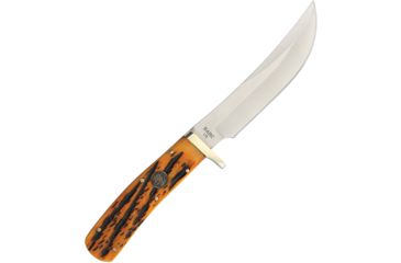 Image of Miscellaneous Large Fixed Blade Knife, 5.24in, Orange, Bone Handle H1734