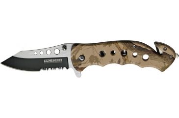 Image of Miscellaneous Speed Assisted Rescue Folding Knife,4.625in closed,Assisted Opening Blade,Tan Camo Alum Handle M3993