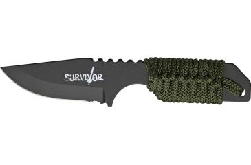 Image of Miscellaneous Survival /Fire Start Fixed Blade Knife,3.25in,Od Green Cord Wrapped Handle M4141