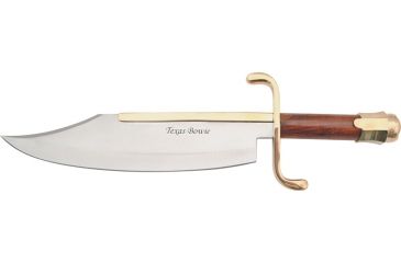 Image of Miscellaneous Texas Bowie Fixed Blade Knife,11in,Bowie Blade,Brown Wood Handle MITB1