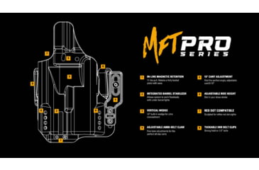 Image of Mission First Tactical Pro Kydex IWB Light Holster, Glock 19 w/ Streamlight TLR 1, Ambidextrous, Black, H5-GL-1-WL-1