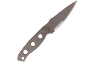 Image of Mission MBK-Ti Fixed Blade Knife, 4in, Partially Serrated, Spear Point, Skeletonized Handle MS0318PS
