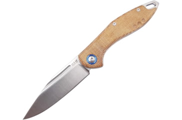 Image of MKM Fara Slip Joint Natural Folding Knife, 3 satin finish Bohler M390 stainless blade, Natural canvas micarta handle, MK MY01-NC