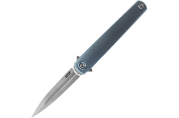 Image of MKM Flame Framelock Dagger Blue Folding Knife, 2.88 stonewash finish Bohler M390 stainless dagge, Blue anodized titanium handle, MK FL02-TBSW