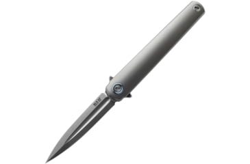 Image of MKM Flame Framelock Dagger Folding Knife, 2.88 stonewash finish Bohler M390 stainless blade, Gray sand blast finish titanium handle, MK FL02-TSW