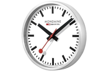 Image of Mondaine Stop2Go Smart Wall Clock, Silver, 25cm, MSM.25S10