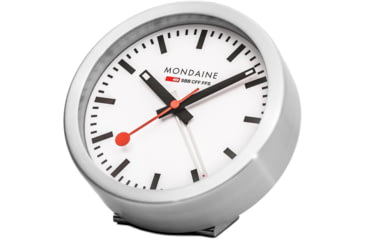 Image of Mondaine Table Alarm Clock, Silver, 125mm, A997.MCAL.16SBB