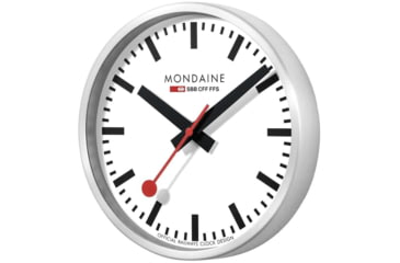 Image of Mondaine Wall 25cm Clock, Silver, 25cm, A990.CLOCK.16SBB