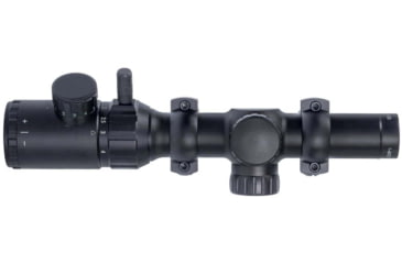 Image of Monstrum 1-4x20 Rifle Scope with Rangefinder Reticle and Medium Profile Scope Rings, Black, S1420-R-RG