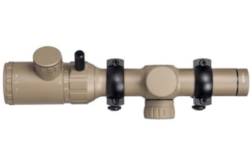 Image of Monstrum 1-4x20 Rifle Scope with Rangefinder Reticle and Medium Profile Scope Rings, Flat Dark Earth, TS1420-R-RG