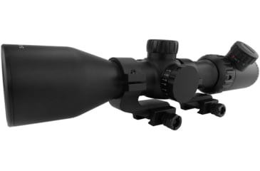 Image of Monstrum 3-12x42 AO Rifle Scope with Illuminated Mil-Dot Reticle and Offset Reversible Scope Rings, Black, S31242-R-RGAO-V2