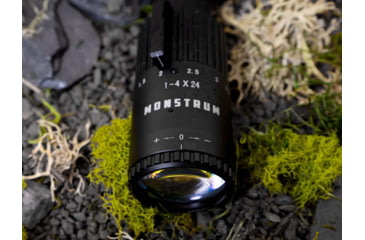 Image of Monstrum Alpha Series 1-4x24 First Focal Plane FFP Rifle Scope with MOA Reticle, Black, GA1424-BLK