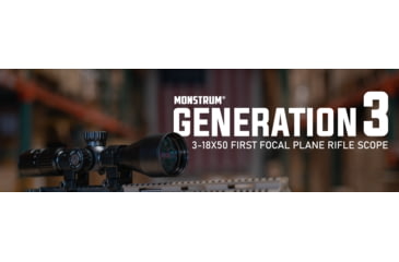 Image of Monstrum G3 3-18x50mm w/ Illuminated MOA Reticle and Parallax Adjustment Rifle Scope, 30mm Tube First Focal Plane, Black, G3F31850-BLK