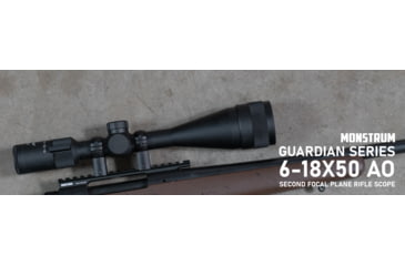 Image of Monstrum Guardian 6-18x50mm w/ Parallax Adjustment AO Rifle Scope, 1in Tube Second Focal Plane, Black, SG61850-AO-B