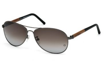 Image of Mont Blanc MB409S Sunglasses - Matte Gun Metal Frame Color, Gradient Green Lens Color