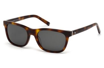 Image of Mont Blanc MB507S Sunglasses - Dark Havana Frame Color, Smoke Polarized Lens Color