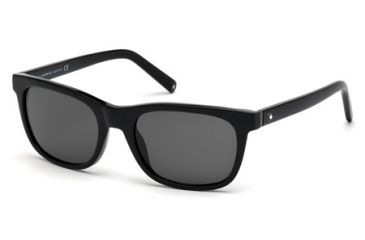 Image of Mont Blanc MB507S Sunglasses - Shiny Black Frame Color, Smoke Lens Color