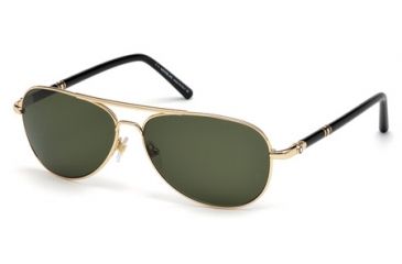 Image of Mont Blanc MB509S Sunglasses - Shiny Rose Gold Frame Color, Green Lens Color
