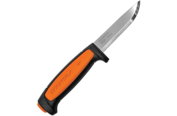 Image of Morakniv Basic 546/Orange Knife, 8in Overall, 3.5in SS Blade, Black/Orange Synthetic Handle, Black Molded Plastic Sheath, M-13246