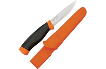 Image of Morakniv Companion HD Burnt Orange Knife, 8.88in Overall, 4.25in Satin SS Blade, Black/Burnt Orange Synthetic, M-13259