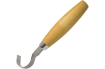 Image of Morakniv Woodcarving Hook 162S Knife, 6.25in Overall, 2.25in SS Blade, Brown Wood Handle, U-Shaped Double Edge Blade, M-12817