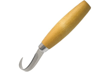 Image of Morakniv Woodcarving Hook 164S Knife, 6.25in Overall, 2in SS Blade, Brown Wood Handle, Single Edge U-Shaped Blade, M-12820