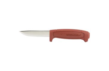 Image of Morakniv 3.6 Inch Carbon Steel Basic 511 Fixed Blade Knives w/ Red Rubber Handle and Sheath, Pack of 15, Red, 3.6 / 8.1, IRM-12147-15PK